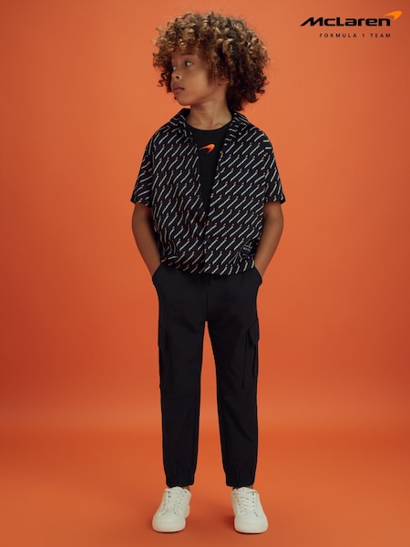 Reiss Black Lane 9-13 yrs McLaren F1 Ribbed Cotton Embroidered Vest (E11021) | €15