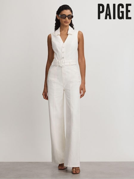 Ecru - Paige Denim Jumpsuit (E11027) | €528