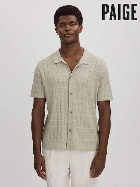 Paige Cotton-Linen Knitted Check Shirt (E11033) | 15 020 грн