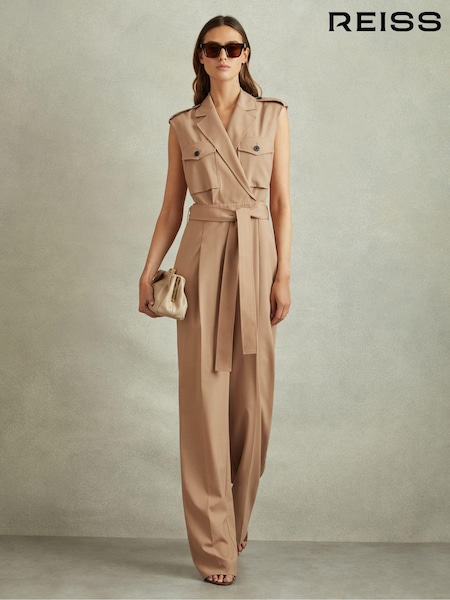 Reiss Luisa Wool Blend Double Breasted Belted Jumpsuit (E11041) | 345 €