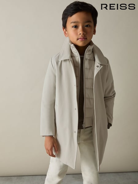 Reiss Stone Logan 3-9 yrs Gabardine Coat with Removable Gilet (E11051) | €134