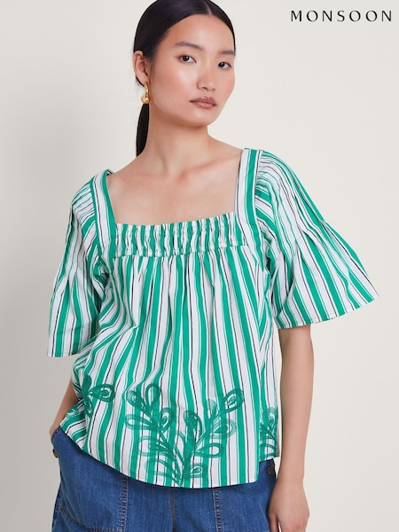 Monsoon 100% Cotton Dorita Embroidered Top (E11245) | 175 LEI
