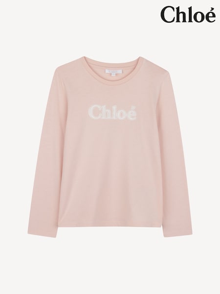Chloé Long Sleeve Logo T-Shirt (E11255) | AED524 - AED670
