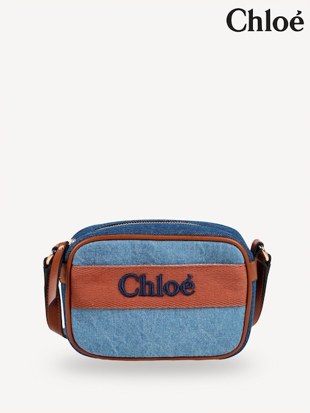 Chloé Blue Denim Logo Cross-Body Bag (E11261) | ‏1,310 د.إ.‏