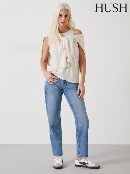 Hush White Jada Fine Gauge Knitted Tank Top (E11276) | €13