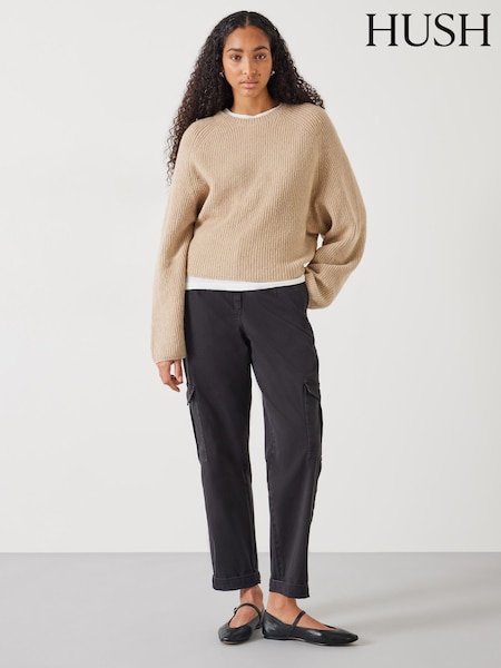 Hush Tamar Deep Raglan Ribbed Knitted Crew Jumper (E11287) | 61 €
