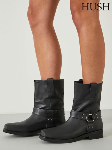 Hush Black Oakley Biker Boots (E11298) | AED579