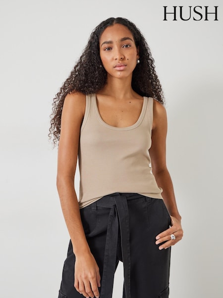 Hush Nude Ribbed Scoop Neck Vest (E11333) | ₪146