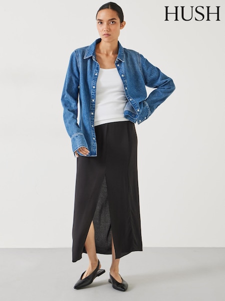 Hush Black Anya Split Maxi Skirt (E11334) | €34