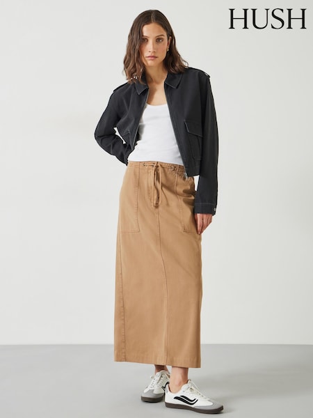 Hush Nude 100% Cotton Kristen Cargo Maxi Skirt (E11370) | €45
