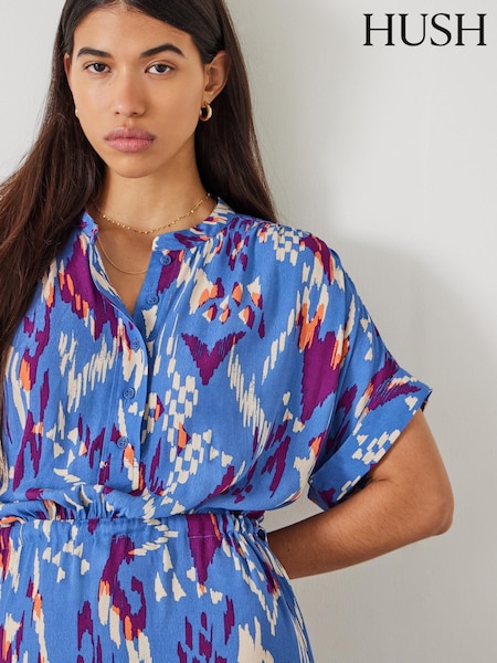 Hush Blue Keisha Maxi Shirt Dress (E11373) | €39