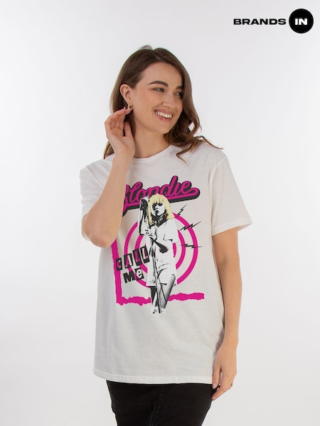 Brands In White Blondie Call Me Women Boyfriend Fit Music T-Shirt (E11466) | €33