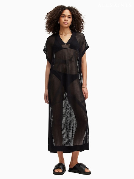 AllSaints Black A Star Mesh Dress (E11679) | €89