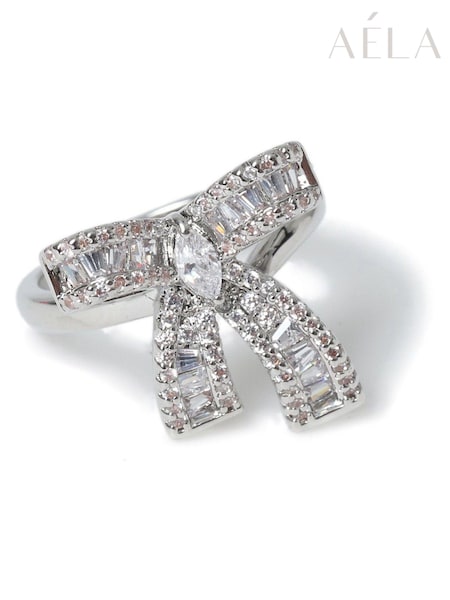 Aela Silver Tone Bow Ring (E11699) | €20