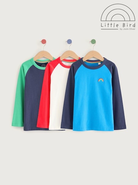 Azul - Little Bird by Jools Oliver Long Sleeve 100% Cotton T-Shirts 3 Pack (E11729) | 40 € - 48 €