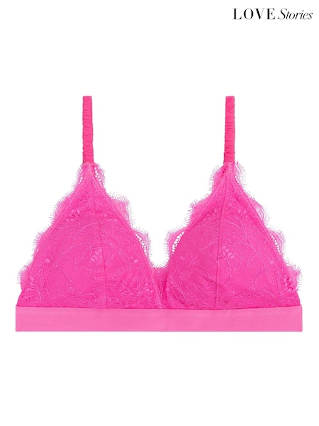 Love Stories Pink Gwen Padded Lace Bralette (E11830) | AED233