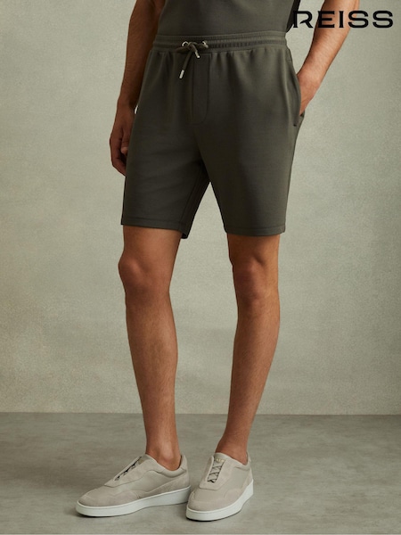 Reiss Green Smoke Amarillo Textured Drawstring Shorts (E11888) | € 106
