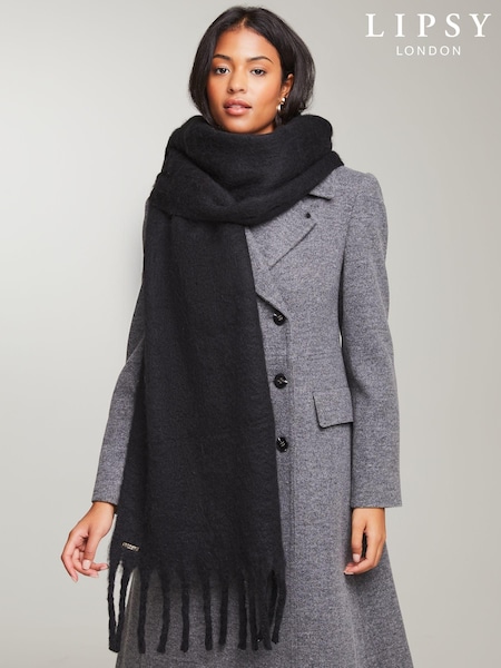 Lipsy Black Super Soft Brushed Oversized Scarf (E12051) | €22