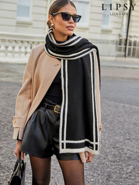 Lipsy Cosy Monochrome Reversible Scarf (E12061) | €19