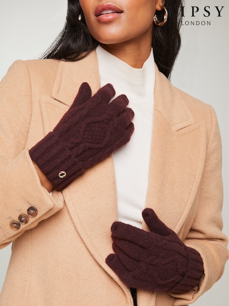 Lipsy Cosy Cable Gloves With Wool (E12077) | €7