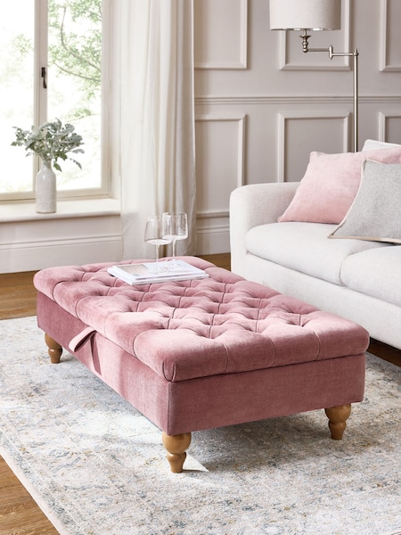 Fine Chenille Mulberry Purple Albury Large Footstool (E12122) | €340