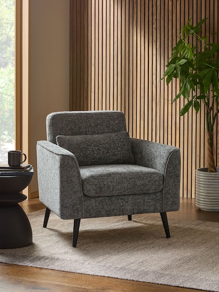 Chunky Chenille Dark Grey Mila Chair Armchair (E12124) | €400