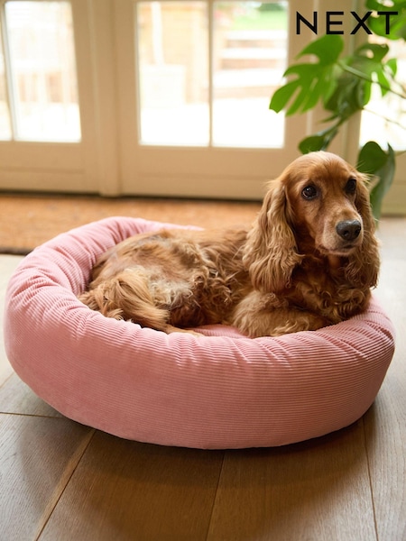 Pink Corduroy Round Pet Bed (E12159) | €50.50