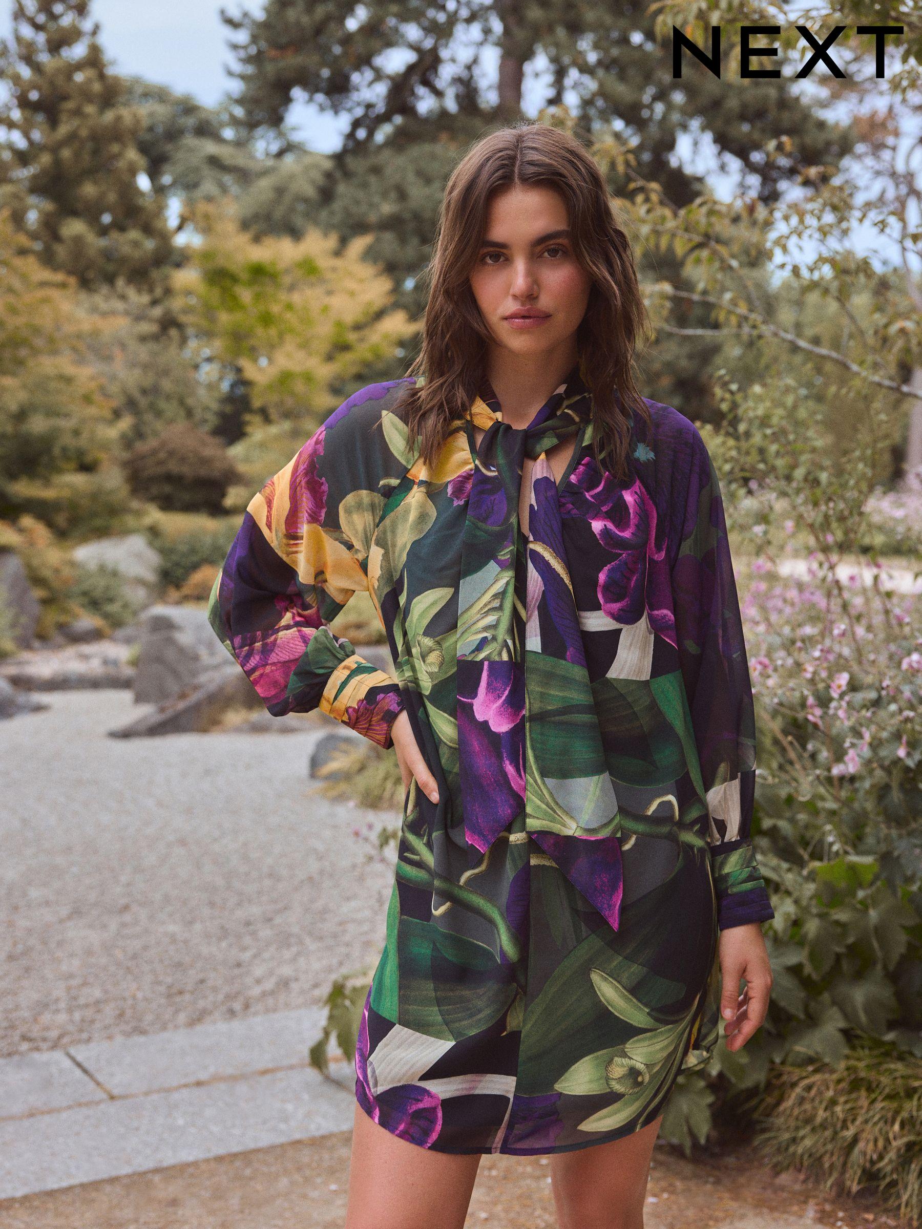Women s Curve Purple Summer Dress Floral Dresses Next Luxembourg