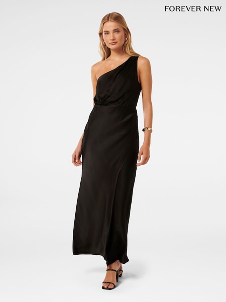 Forever New Emily One Shoulder Satin Maxi Dress (E12252) | €146