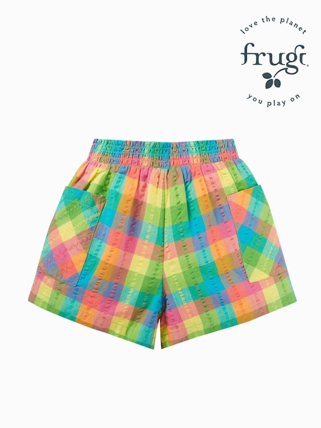 Frugi Girls Blue Checkered Shorts (E12312) | €14 - €17