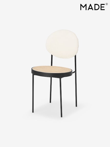 MADE.COM Set of 2 White Boucle Rumana Dining Chairs (E12334) | €415
