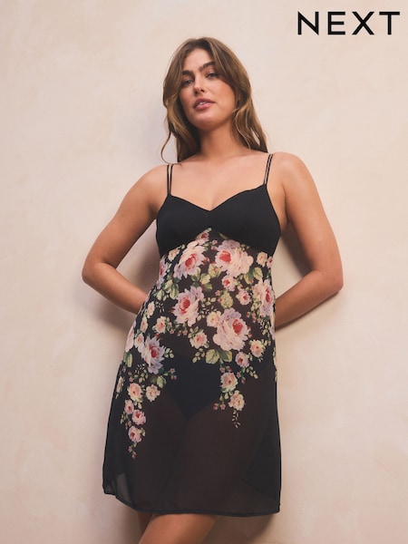 Kukallinen Printti; kuvio - Sheer Strappy Slip (E12346) | €42