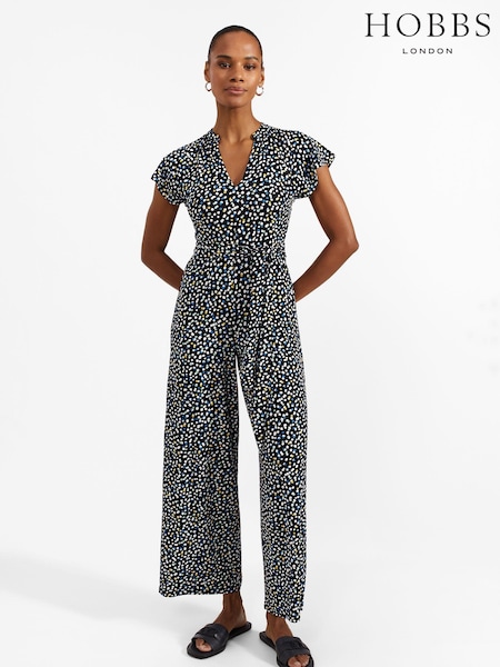 Hobbs Blue Eden Jersey Jumpsuit (E12353) | AED320
