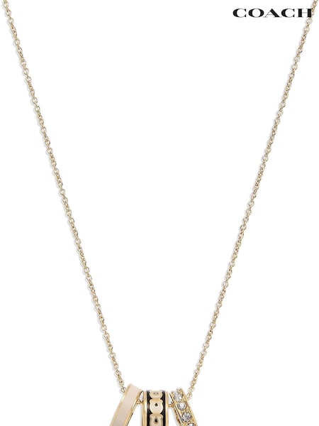 Coach Gold Tone Signature Rondelle Pendant Necklace (E12395) | €197