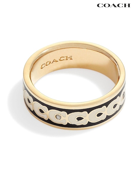 Coach Gold Tone Signature Band Ring (E12404) | kr1 580