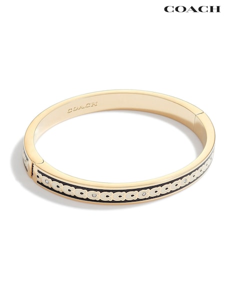 Coach Gold Tone Signature Bangle Bracelet (E12408) | €150