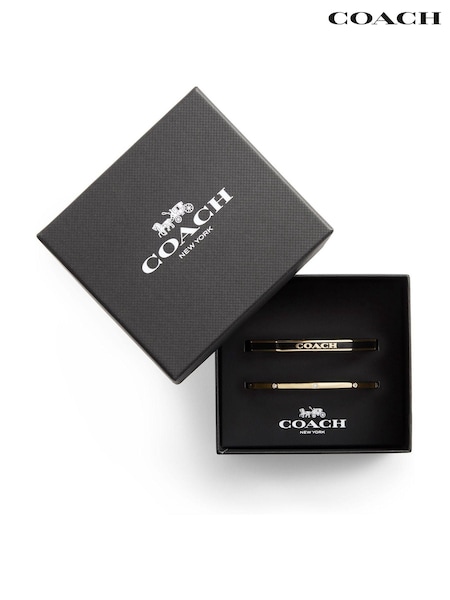 COACH Gold Tone Signature Duo Bangle Boxed Set (E12411) | €126