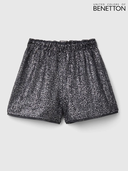 Benetton Girls 100% Cotton Sequin High Waist Shorts (E12502) | AED87
