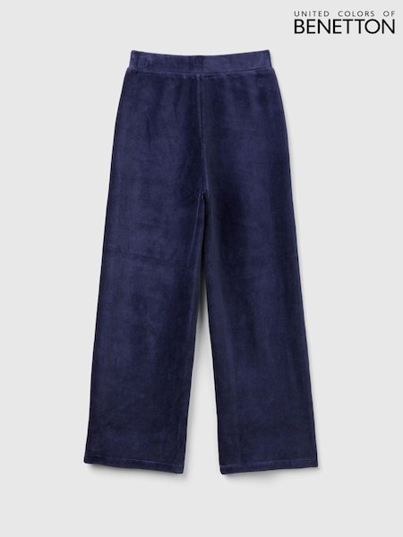 Benetton Blue Palazzo 100% Cotton Trousers (E12508) | €18