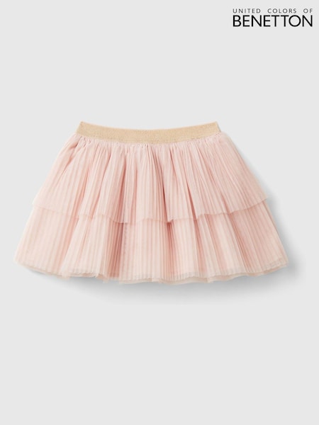 Benetton Tulle Double Frill Pink Skirt (E12521) | €32