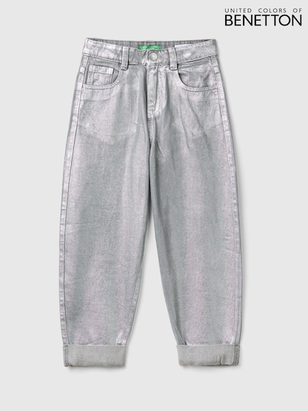 Benetton Silver Coated Denim Jeans (E12524) | €44