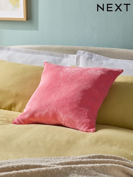 Coral Pink 59 x 59cm Soft Velour Cushion (E12552) | €23