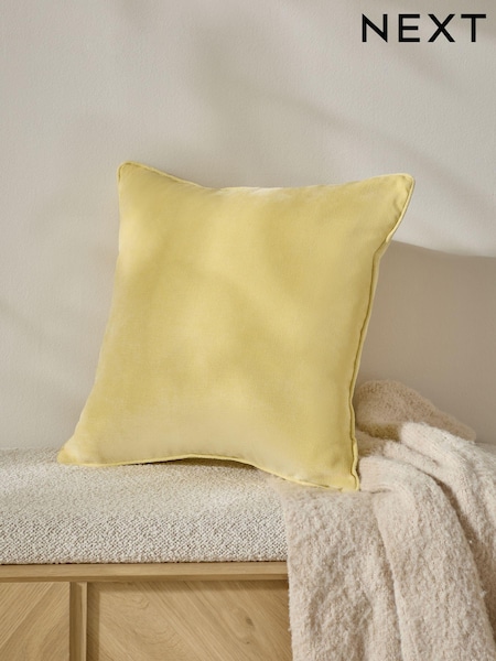 Lemon Yellow 45 x 45cm Soft Velour Cushion (E12555) | € 12