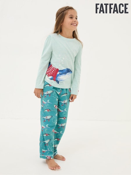 FatFace Teal Blue Shelter Pyjama Set (E12611) | €23.50