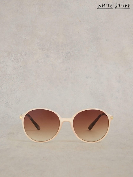 White Stuff Natural Ali Preppy Round Sunglasses (E12674) | AED87