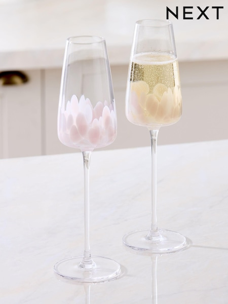 Set of 2 Pink Confetti Champagne Flutes (E12716) | €23.50
