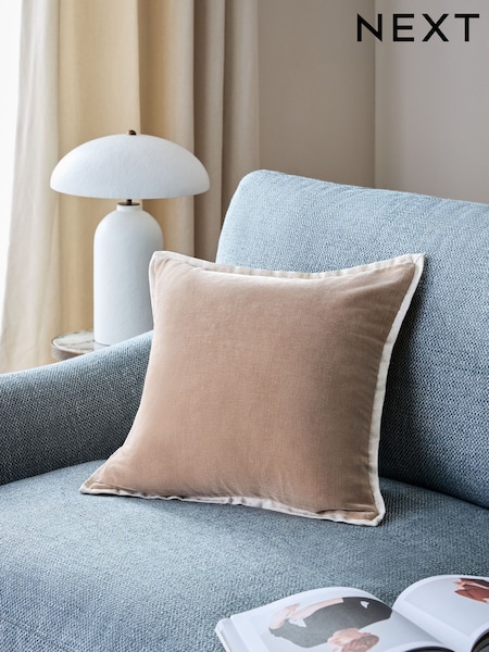 Natural Loxley Velvet 50 x 50cm Cushion (E12760) | €23
