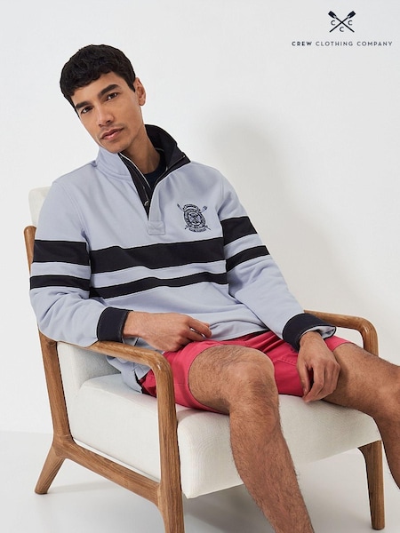 Crew Clothing Cut And Sew Stripe Padstow Pique Sweat Top (E12841) | €51