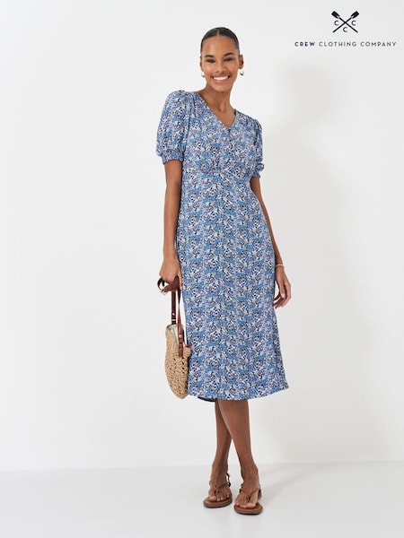 Crew Clothing Blue Fleur Tea Dress (E12851) | €60