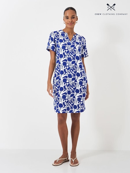 Crew Clothing Blue Lea 100% Linen Shift Dress (E12852) | €51